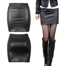 Load image into Gallery viewer, PVC Wetlook Mini Plain Skirt
