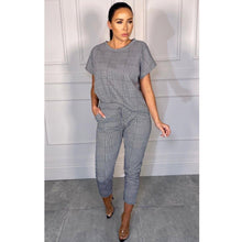 Load image into Gallery viewer, Mono Check Boxy Loungewear Short Sleeve Tracksuit
