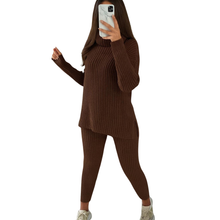 Load image into Gallery viewer, 2 Pcs Set Chunky Knitted Winter Lounge Wear Suit
