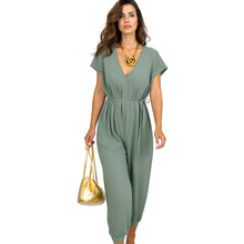 Load image into Gallery viewer, V Neck Wide Leg Jumpsuit
