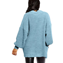Load image into Gallery viewer, Balloon Sleeve Open Pockets Knitted Short Cardigan
