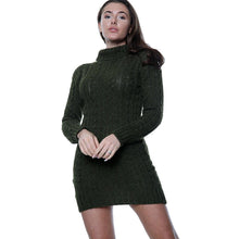 Load image into Gallery viewer, Knitted Turtle Neck Jumper Dress

