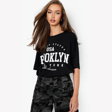 Load image into Gallery viewer, USA Brooklyn Slogan Printed T-Shirt
