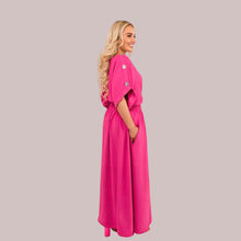 Load image into Gallery viewer, Gold Button Sheering Maxi Dress
