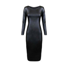 Load image into Gallery viewer, Wetlook Slim-Fitting Bodycon Midi Dress
