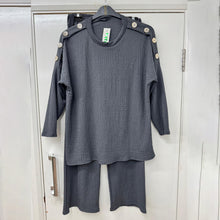 Load image into Gallery viewer, Pop Corn Gold Button Loungewear Set
