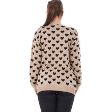 Load image into Gallery viewer, Heart Print Chunky Knitted Cardigan
