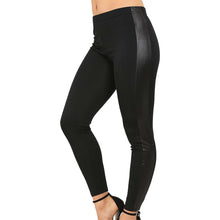 Load image into Gallery viewer, PVC Wetlook Side Panel Leggings
