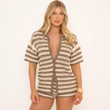 Load image into Gallery viewer, Fishnet Crochet Cardigan &amp; Short Set
