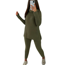 Load image into Gallery viewer, 2 Pcs Set Chunky Knitted Winter Lounge Wear Suit
