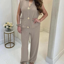 Load image into Gallery viewer, Gold Button Waistcoat Outfit Set
