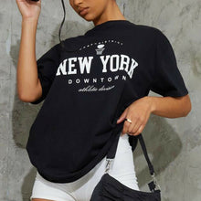 Load image into Gallery viewer, NEW YORK DOWNTOWN Slogan T-Shirt

