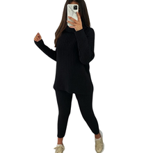 Load image into Gallery viewer, 2 Pcs Set Chunky Knitted Winter Lounge Wear Suit
