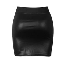 Load image into Gallery viewer, PVC Wetlook Mini Plain Skirt
