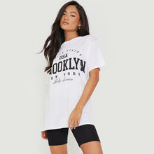 Load image into Gallery viewer, USA Brooklyn Slogan Printed T-Shirt
