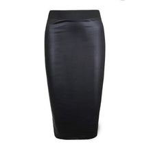 Load image into Gallery viewer, PVC Wetlook Midi Skirt Black
