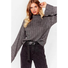 Load image into Gallery viewer, Ribbed Knitted Polo Turtle Neck Jumper
