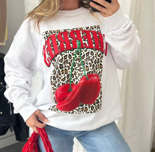 Load image into Gallery viewer, Cherries Leopard Long Sleeve Sweatshirt
