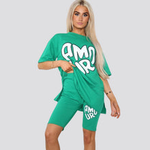 Load image into Gallery viewer, Cycling Short &amp; T-Shirts Co-Ord Set
