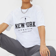 Load image into Gallery viewer, NEW YORK DOWNTOWN Slogan T-Shirt

