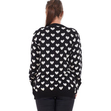 Load image into Gallery viewer, Heart Print Chunky Knitted Cardigan

