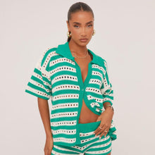 Load image into Gallery viewer, Fishnet Crochet Cardigan &amp; Short Set
