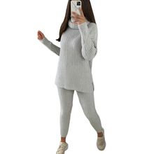 Load image into Gallery viewer, 2 Pcs Set Chunky Knitted Winter Lounge Wear Suit
