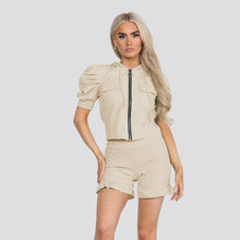 Load image into Gallery viewer, Zip Up Hooded Jacket Loungewear Short Set
