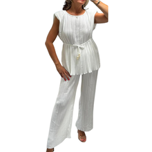 Load image into Gallery viewer, Padded Shoulder Pleated Belted Co-Ord Set
