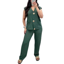 Load image into Gallery viewer, Gold Button Waistcoat Outfit Set
