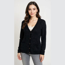 Load image into Gallery viewer, 5 Button Cable Knitted Grandad Cardigan
