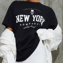 Load image into Gallery viewer, NEW YORK DOWNTOWN Slogan T-Shirt
