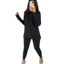 Load image into Gallery viewer, 2 Pcs Set Chunky Knitted Winter Lounge Wear Suit
