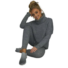 Load image into Gallery viewer, 2 Pcs Set Chunky Knitted Winter Lounge Wear Suit
