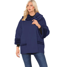 Load image into Gallery viewer, Faux Fur Knitted Poncho Cape Shawl
