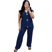 Load image into Gallery viewer, Gold Button Waistcoat Outfit Set
