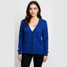 Load image into Gallery viewer, 5 Button Cable Knitted Grandad Cardigan
