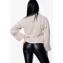 Load image into Gallery viewer, Ribbed Knitted Polo Turtle Neck Jumper
