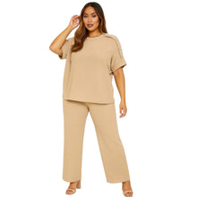 Load image into Gallery viewer, Short Sleeve Gold Button Loungewear
