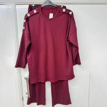 Load image into Gallery viewer, Pop Corn Gold Button Loungewear Set
