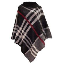 Load image into Gallery viewer, Oversized Knitted Tartan Check Poncho
