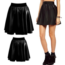 Load image into Gallery viewer, PVC Wetlook Mini Skater Skirt
