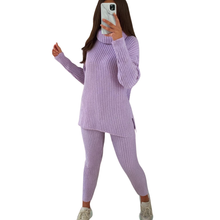 Load image into Gallery viewer, 2 Pcs Set Chunky Knitted Winter Lounge Wear Suit
