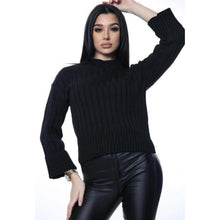 Load image into Gallery viewer, Ribbed Knitted Polo Turtle Neck Jumper
