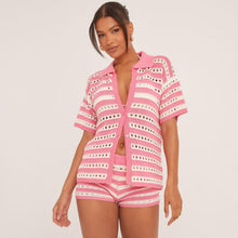 Load image into Gallery viewer, Fishnet Crochet Cardigan &amp; Short Set
