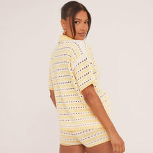 Load image into Gallery viewer, Fishnet Crochet Cardigan &amp; Short Set
