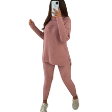 Load image into Gallery viewer, 2 Pcs Set Chunky Knitted Winter Lounge Wear Suit
