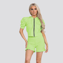 Load image into Gallery viewer, Zip Up Hooded Jacket Loungewear Short Set
