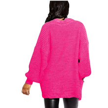 Load image into Gallery viewer, Balloon Sleeve Open Pockets Knitted Short Cardigan
