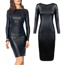 Load image into Gallery viewer, Wetlook Slim-Fitting Bodycon Midi Dress
